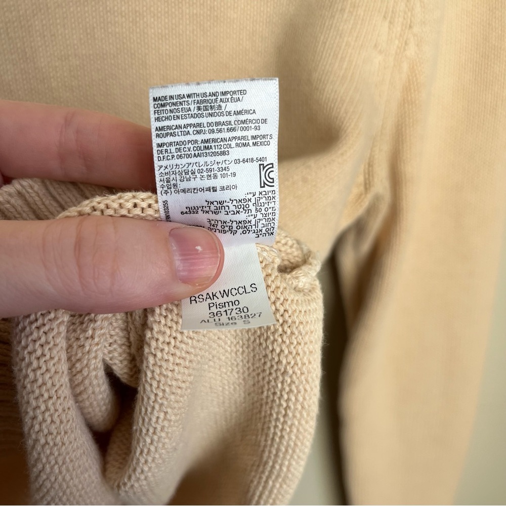 made in USA american apparel cropped cotton sweater - Picture 8 of 10